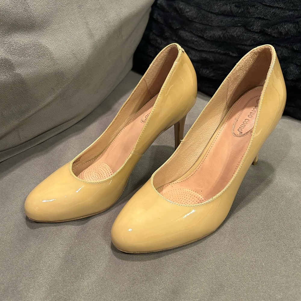 Corso Como Del Patent Leather Nude Round Toe Classic Heels Pumps Women’s Sz 10M